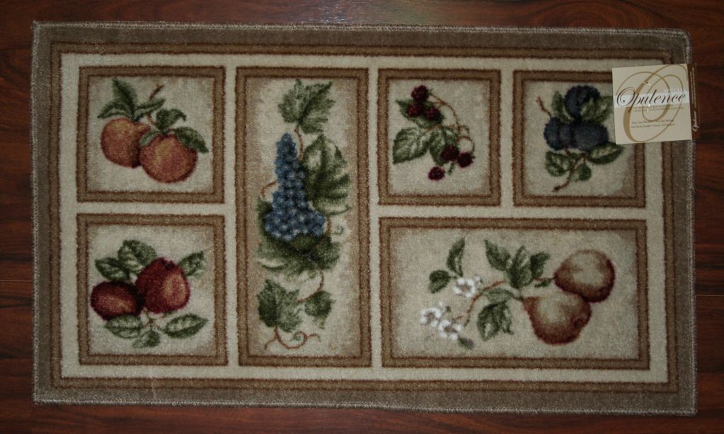 19X32 Slice Wedge Kitchen Rug Mat Beige Tan Washable Mats Rugs Fruit